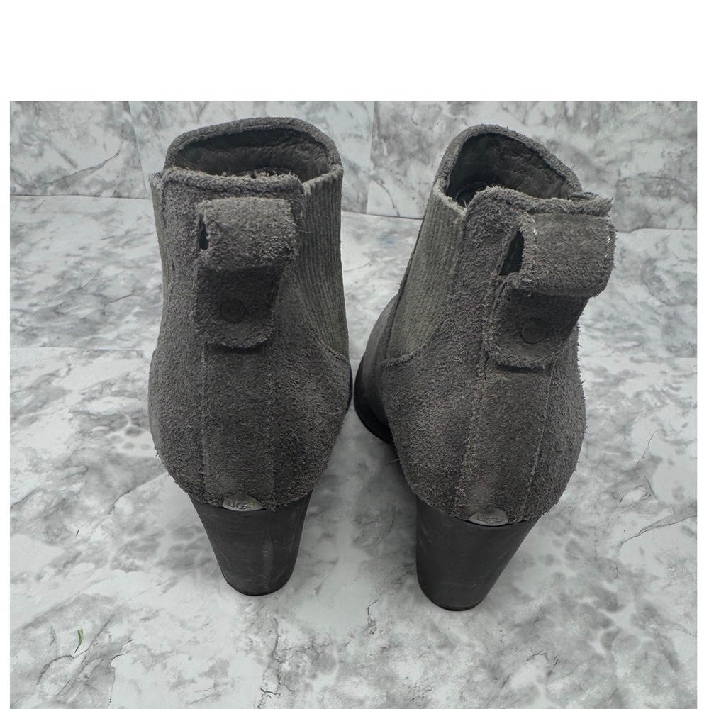 UGG Bonham Grey Suede Chelsea Ankle Boots Block Heel 1013893 Womens 9 - Picture 8 of 8